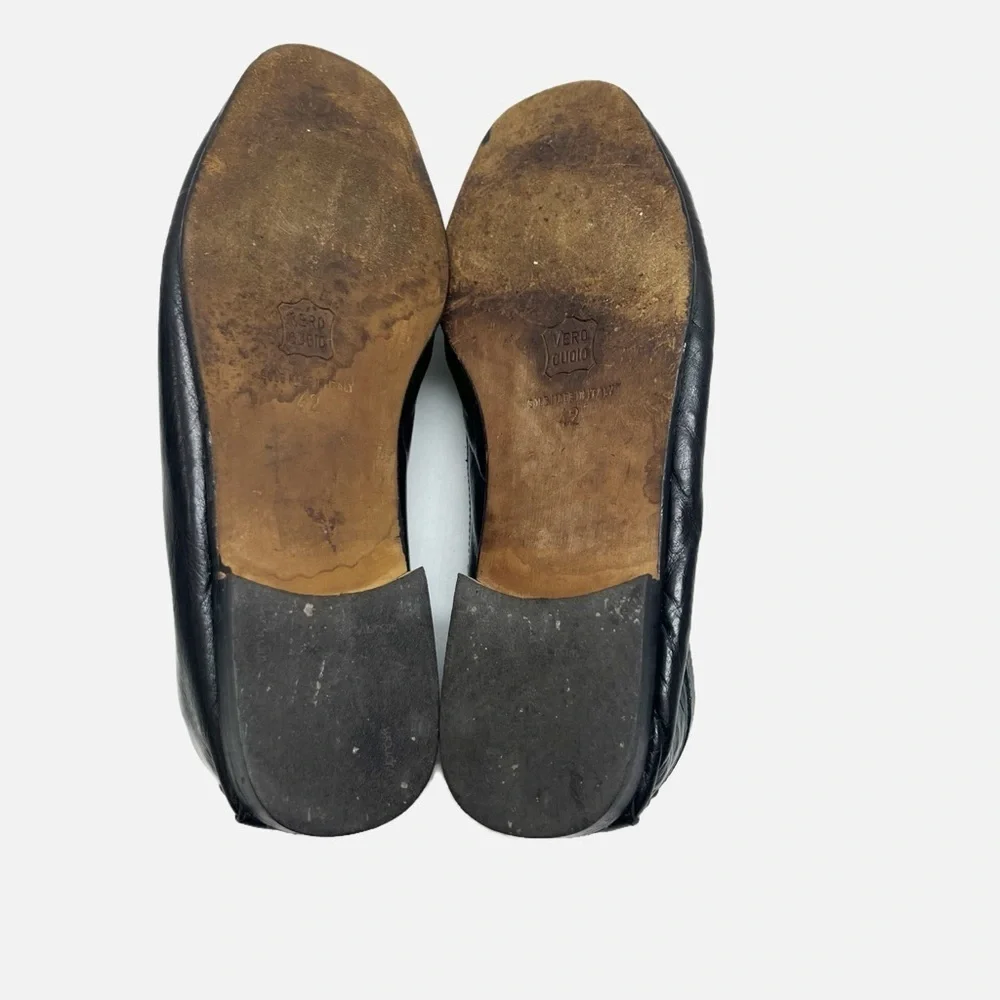 D Lepori Woven Black Leather Loafers Mens size 11 42